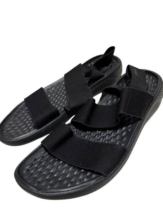 CROCS Shoes - Crocs Womens Size 10M Lite Ride Sandals Slingback Black Strappy Elastic Comfort